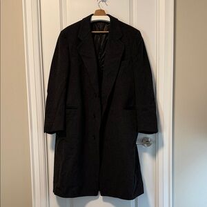 Yves Saint Laurent Men's Black Wool Coat - Men’s 46R - Measurements in Desc.
